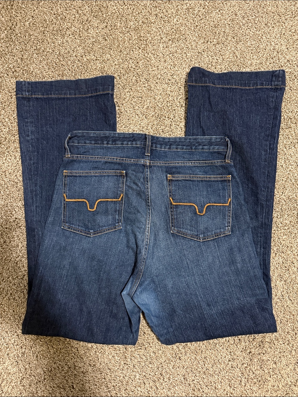 Kimes Ranch Women's Flare Jeans in Dark Blue with Contrast Stitch
